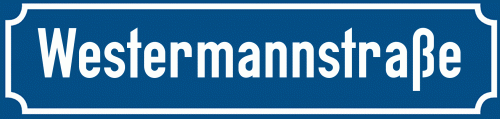 Straßenschild Westermannstraße