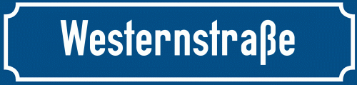 Straßenschild Westernstraße