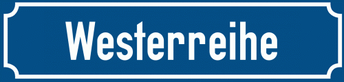 Straßenschild Westerreihe