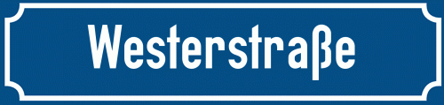Straßenschild Westerstraße