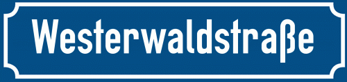 Straßenschild Westerwaldstraße