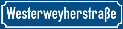Straßenschild Westerweyherstraße zum kostenlosen Download