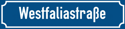 Straßenschild Westfaliastraße