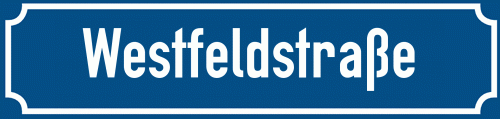Straßenschild Westfeldstraße