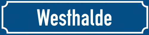 Straßenschild Westhalde