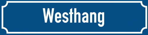 Straßenschild Westhang zum kostenlosen Download