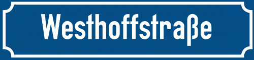 Straßenschild Westhoffstraße