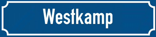 Straßenschild Westkamp