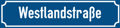 Straßenschild Westlandstraße