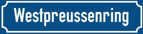Straßenschild Westpreussenring