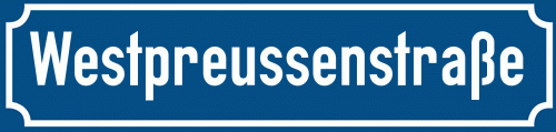 Straßenschild Westpreussenstraße zum kostenlosen Download