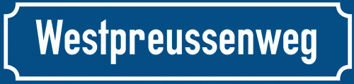 Straßenschild Westpreussenweg