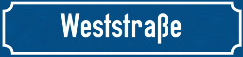Straßenschild Weststraße