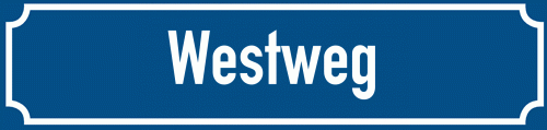 Straßenschild Westweg zum kostenlosen Download
