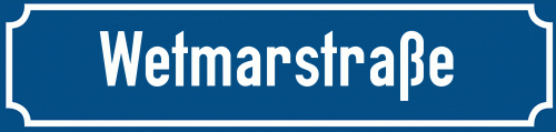 Straßenschild Wetmarstraße