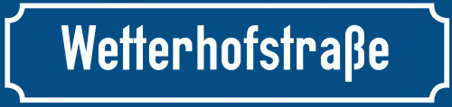 Straßenschild Wetterhofstraße
