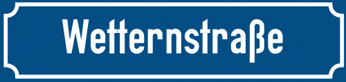 Straßenschild Wetternstraße