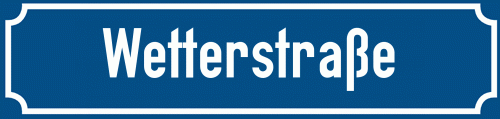Straßenschild Wetterstraße