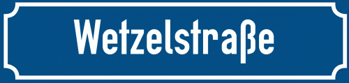 Straßenschild Wetzelstraße