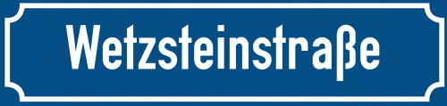 Straßenschild Wetzsteinstraße