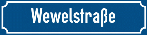 Straßenschild Wewelstraße