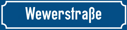 Straßenschild Wewerstraße