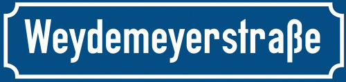 Straßenschild Weydemeyerstraße zum kostenlosen Download