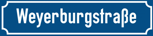 Straßenschild Weyerburgstraße zum kostenlosen Download