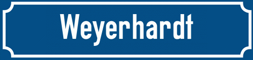 Straßenschild Weyerhardt