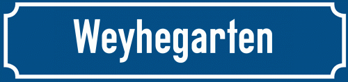 Straßenschild Weyhegarten