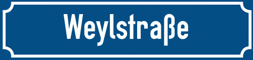 Straßenschild Weylstraße