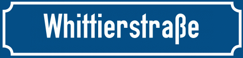 Straßenschild Whittierstraße