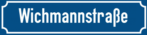 Straßenschild Wichmannstraße zum kostenlosen Download