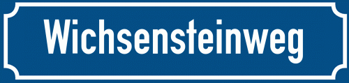 Straßenschild Wichsensteinweg