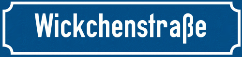 Straßenschild Wickchenstraße