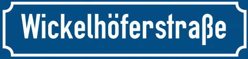 Straßenschild Wickelhöferstraße