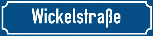 Straßenschild Wickelstraße