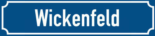 Straßenschild Wickenfeld