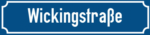 Straßenschild Wickingstraße zum kostenlosen Download