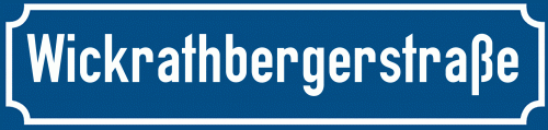 Straßenschild Wickrathbergerstraße zum kostenlosen Download