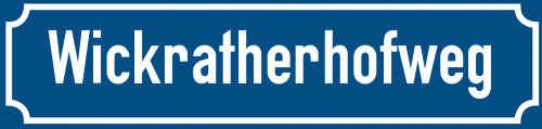 Straßenschild Wickratherhofweg