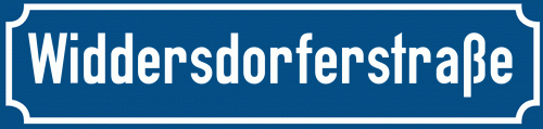 Straßenschild Widdersdorferstraße