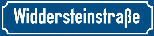 Straßenschild Widdersteinstraße