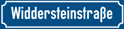 Straßenschild Widdersteinstraße zum kostenlosen Download