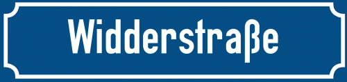 Straßenschild Widderstraße