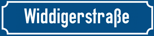 Straßenschild Widdigerstraße