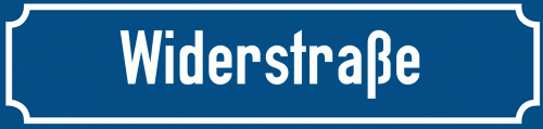 Straßenschild Widerstraße