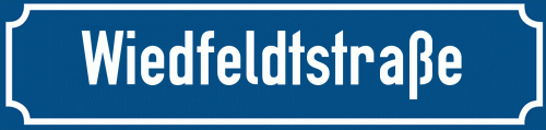 Straßenschild Wiedfeldtstraße