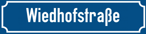 Straßenschild Wiedhofstraße