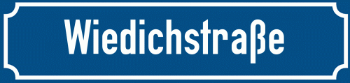 Straßenschild Wiedichstraße